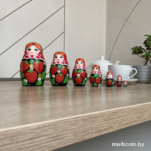 Развивающая игра Брестская Матрешка В сарафане с клубникой (набор 7 шт)