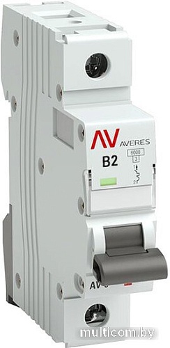 Выключатель автоматический EKF Averes AV-6 1P 2A (B) 6kA mcb6-1-02B-av