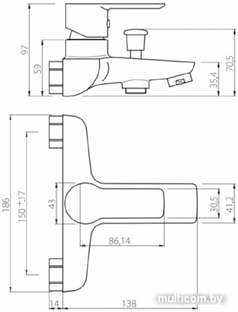 Смеситель RedBlu Origin Elegance 841000000