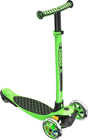Трехколесный самокат Yvolution Glider XL (черно-зеленый)