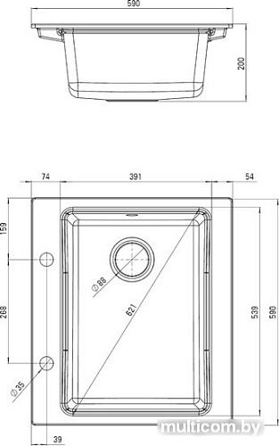 Кухонная мойка Deante Modern ZQM G103 (графитовый металлик)