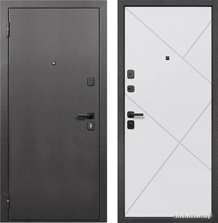 Металлическая дверь Guard 7см Серебро/белый матовый (96x205, левая)