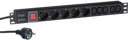 Блок розеток ExeGate ServerPro PDU-19H009 Al-5C135S-EU2.5CU-SW