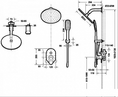 Душевая система Bravat Gina F865104C-A-ENG