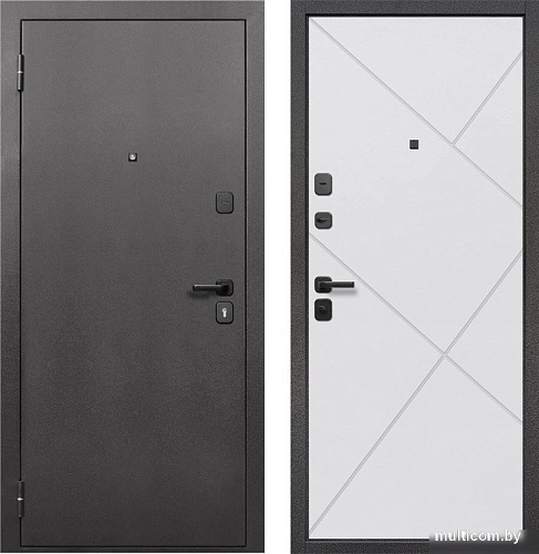 Металлическая дверь Guard 7см Серебро/белый матовый (96x205, левая)