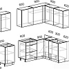 Готовая кухня Интермебель Микс Топ-25 2x1.52м правая (дуб каньон-вудлайн кремовый-венато)