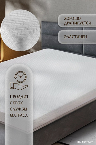 Защитный наматрасник Luxsonia Double Jersey 90x200x20 (белый)