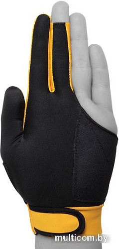 Перчатки для бильярда Tiger Professional Billiard Glove 10694 (1 шт, р. L, черный/желтый)