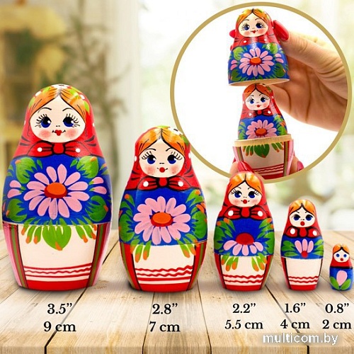 Развивающая игра Брестская Матрешка С букетом лилий (набор 5 шт)