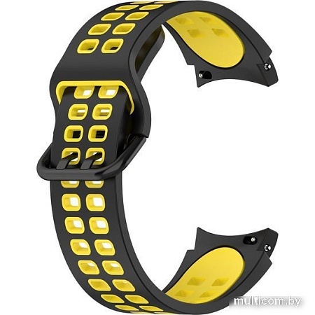 Ремешок Rumi Extreme силиконовый для Samsung Galaxy Watch4/5 (20 мм, черный/желтый)