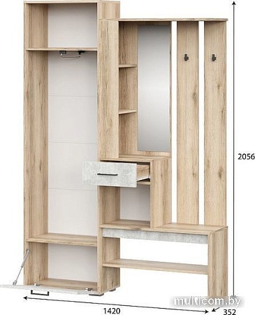 Стенка SV-Мебель Фаворит 1 (дуб делано/цемент светлый)