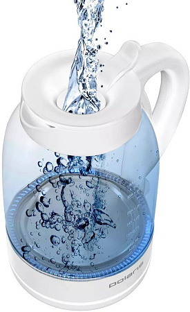 Электрический чайник Polaris PWK 1797CGL Water Way Pro (белый)