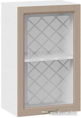 Шкаф навесной Трия Бьянка 1В45С (белый/дуб кофе)