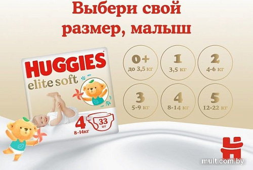 Трусики-подгузники Huggies Elite Soft 4 (54 шт)