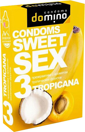 Гладкие презервативы Domino Sweet Sex (тропические фрукты)