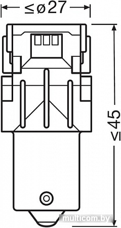 Светодиодная лампа Osram P21W 7458YE-02B 2шт