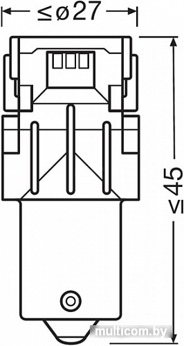 Светодиодная лампа Osram P21W 7458YE-02B 2шт