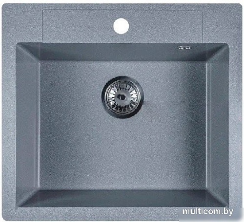 Кухонная мойка Marblan Cubi (серебристый, с сифоном)