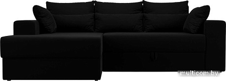 Угловой диван Mebelico Майами 15 114908L (левый, микровельвет, черный)