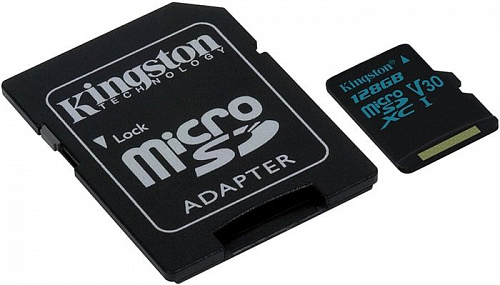 Карта памяти Kingston Canvas Go! SDCG2/128GB microSDXC 128GB (с адаптером)