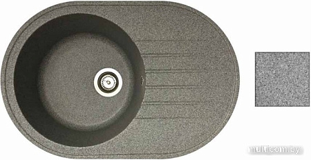 Кухонная мойка БелЭворс Rondo L + смеситель W74004-9 + дозатор L405-1 (серый/сатин)