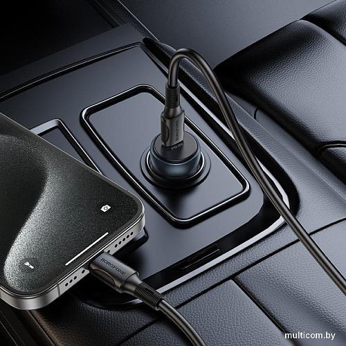 Автомобильное зарядное Borofone BZ32 USB Type-C (серый)