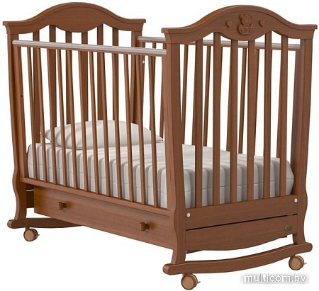 Классическая детская кроватка Nuovita Sorriso Dondolo (темный орех)