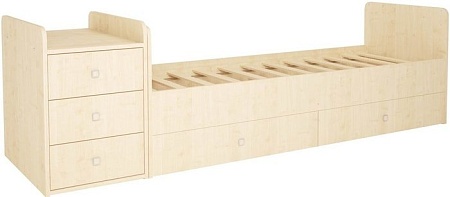 Детская кроватка Polini Kids Simple 1100 с комодом (натуральный)