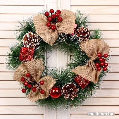 Рождественский венок Зимнее волшебство Кантри стиль d-30 см 5036608