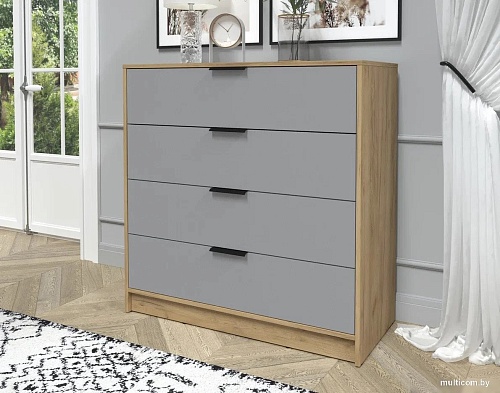 Комод Интерлиния Концепт КТ-К100 (серебро/дуб золотой)