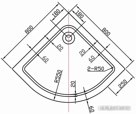 Душевой поддон Vincea VST-2AQ-8080 80 см