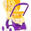 Коляска для кукол Полесье прогулочная 4-х колесная №2 48158 (желтый/фиолетовый)