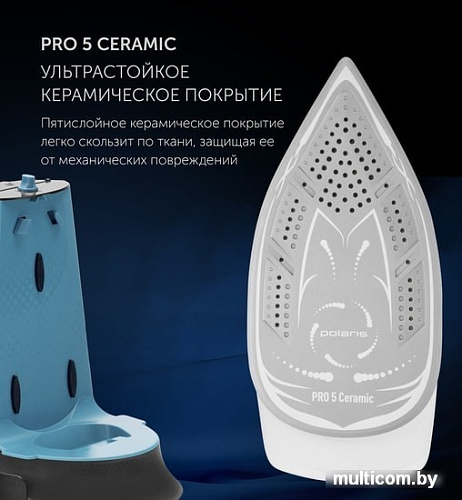 Утюг Polaris PSS 7570K (белый/бирюзовый)