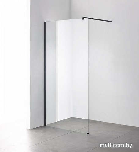Душевая стенка Saniteco Walk-In SN-W6TB80 (80x200, прозрачное стекло, черный профиль)