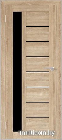 Межкомнатная дверь Юни Бона 04 (ч) 80x200 (дуб сонома/черное белое)