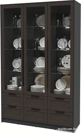 Шкаф-витрина Интерлиния Концепт Тренд КТ-ШВ3 с подсветкой (антрацит/дуб английский)