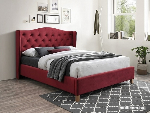 Кровать Signal Aspen Velvet 160x200 (бордовый)