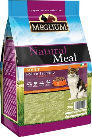 Сухой корм для кошек Meglium Cat Adult Chicken & Turkey 3 кг