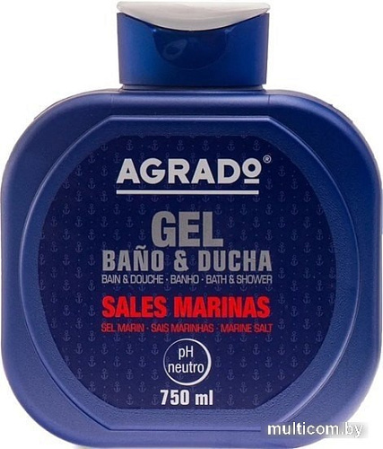 Косметика по уходу за телом Agrado Гель для душа Bath Gel Marine Salts 750 мл