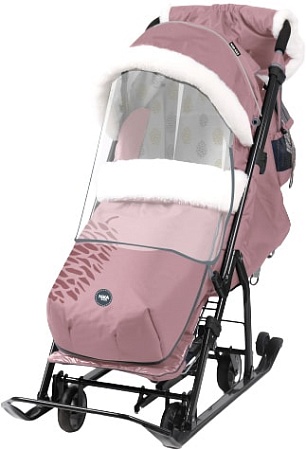 Санки-коляска Nika НД7-5К/2 (шишка, пыльно-розовый)