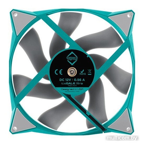 Вентилятор для корпуса Iceberg Thermal IceGALE Xtra 140mm (бирюзовый)