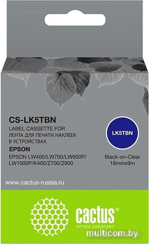 Картридж CACTUS CS-LK5TBN (аналог Epson LK5TBN)