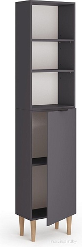 Стеллаж MONOFIX Одос с одной дверцей (графит)