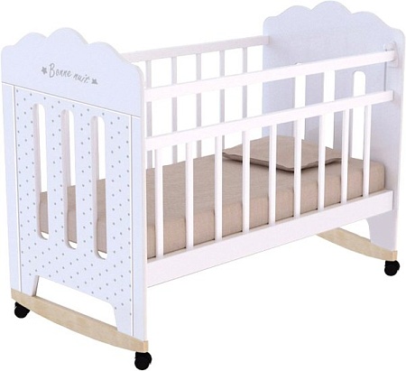 Классическая детская кроватка VDK Bonne колесо-качалка (белый)