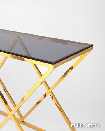 Консольный стол Stool Group Инсигния 115x30 ECST-026-TG-SK (стекло Smoke/сталь золото)