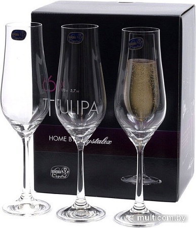 Набор бокалов для шампанского Bohemia Crystal Tulipa 40894/170