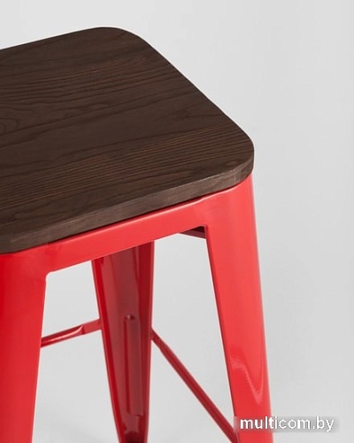 Табурет Stool Group TOLIX WOOD барный (красный) глянцевый