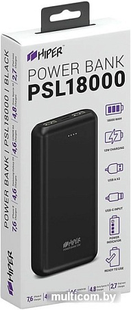 Портативное зарядное устройство Hiper PSL18000 (черный)