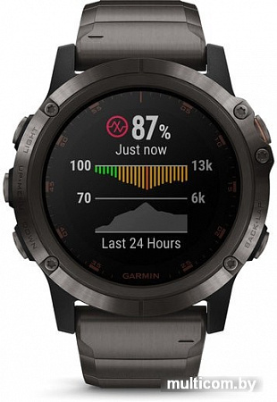 Умные часы Garmin Fenix 5X Plus Sapphire (титановый серый/титановый)