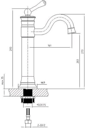 Смеситель Timo Adelia 6011/02F (антик)